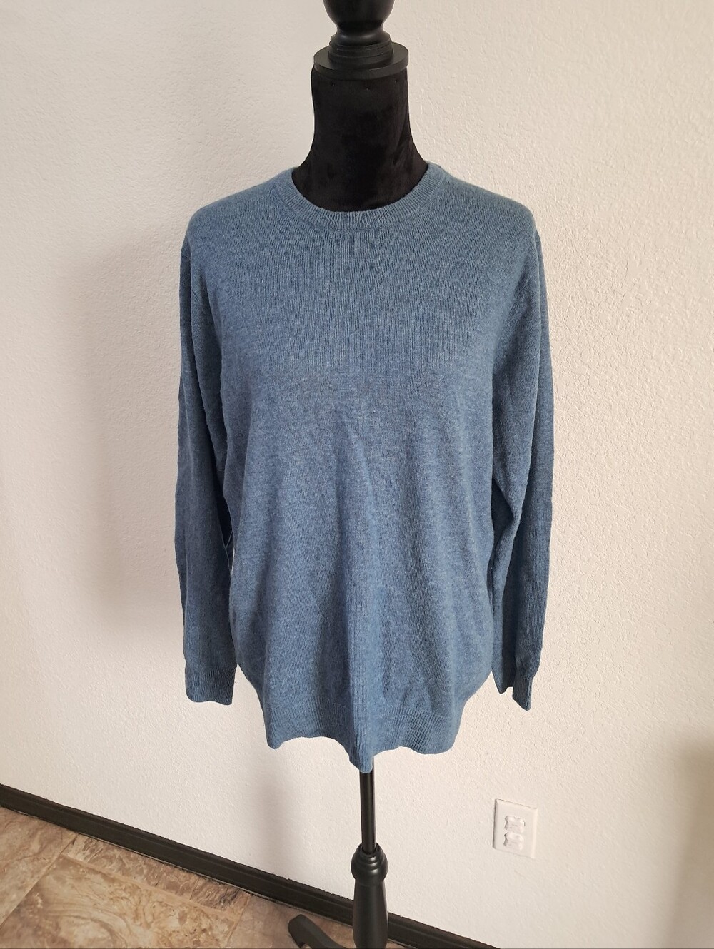 Rodd & Gunn Queenstown Cashmere Wool Blend Crewneck Sweater Blue Old Money Men L